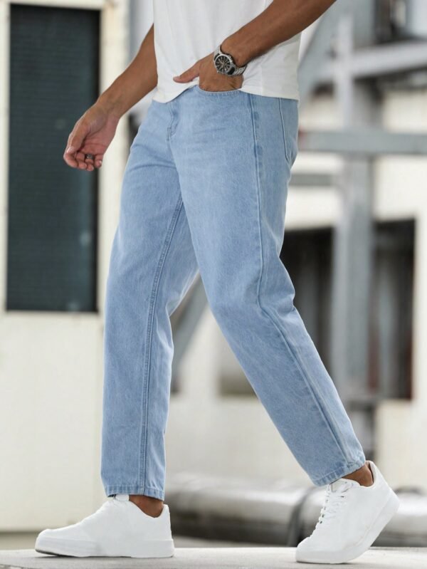 Jean Droit Homme Bleu Clair – Coupe Moderne